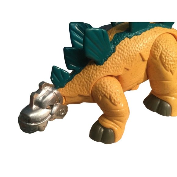 Fisher-Price Imaginext Yellow Green Stegosaurus Dinosaur 2011 Mattel 14.5" Long - Picture 5 of 16